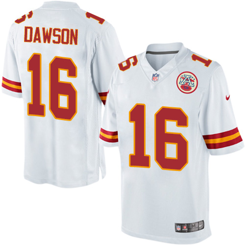 Men's Limited Len Dawson Nike Jersey White Road - #16 NFL Kansas City Chiefs